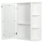 Modern Bathroom Cabinet Storage Organizer Single Door Wall Mount with Mirror 4