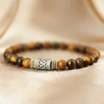 6mm Natural Stone Yoga Bracelet Unisex Sanskrit Meditation Beads Lucky Red Tibetan Buddhist Minimalist Design luxury retro coupl 3