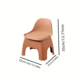 Backrest Small Chair, Silent Children's Stool, Circular Folding Stool, Thick, Portable, Compact, Durable with Backrest 3
