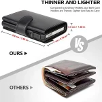 Rfid Microfiber Leather Men Wallets Fashion Card Holder Trifold Wallet Money Bags Smart Slim Thin Coin Pocket Wallet Purse 4