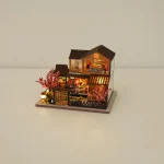 Diy Mini Wooden Dollhouse With Furniture Light Kit Doll House Casa Miniature Accessories Handmade Wooden Toys Birthday Gifts 4
