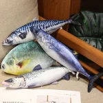 3D Simulation Fish Plush Toys Stuffed Tuna Salmon Autumn Saury Grouper Plush Pillow Creative Sofa Pillow Cushion Gift Kids Toy 2