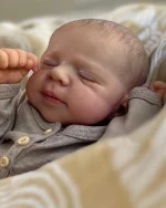 NPK 19inch Pascale Newborn Full Body Baby Reborn Doll with 3D Skin Multiple Layers Painting with Visible Veins Soft Touch Doll 5