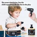 Kids Toys Barber Role Pretend Play for Boys Beauty Fashion Electric Hairdressing Cosmetics Tools Set Hair Salon Shaving Sets Toy 3