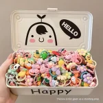 30-Pack Assorted Cartoon Animal & Flower Hair Ties - High Elastic Nylon Hair Bands, Gentle on Hair for Toddlers 3