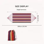 1-2 Person Cotton Rainbow Hanging Bed Capacity Stripe Hammock Swing Portable 260*80cm for Outdoor Indoor with Carry Bag 5