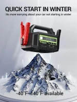 YESPER 12V/24V 6000A Jump Starter: 36400mAh Power Station + 3-Mode LED, for Gas/Diesel Engines, Cars to Boats, -40°C~60°C 5
