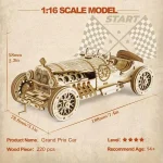 3D Car Wooden Puzzle, Scale Model,DIY Model Kit, Handcraft Gift,Home Decoration,Mechanical Model Kit, Building Toy,Birthday/Chri 2