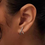 LATS Trendy Gold Color Cross Stud Earrings for Women Dainty Simple Minimalist Earring Fashion Jewelry Party Gifts Wholesale 2