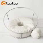 OTAUTAU Portable Round Pouf chair Rack Bean Bag Cover Without Filler Newborn Photography Accessories Props Ottoman Puff DDSY001T 4