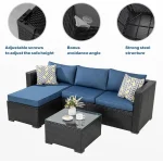 BestsellerBestsellerBestseller5 pieces patio furniture sets, wicker outdoor sectional furniture with glass table and cushions, r 4