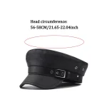 Women Fashion Newsboy Cap PU Leather Yacht Captain Sailor Visor Hat Newsboy Cabbie Baker Boy Peaked Beret Cap 6
