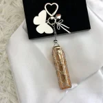 Custom Name Metal Star Butterfly Lipstick Bag Keychain Stainless Steel Net Pocket Interchangeable Lip Balm Key Chain Accessories 5