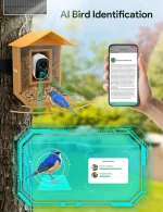 Solar-Powered Smart Bird Feeder with Camera, AI Bird Identification, Auto Video Capture & Instant Alerts for Outdoor Use 2