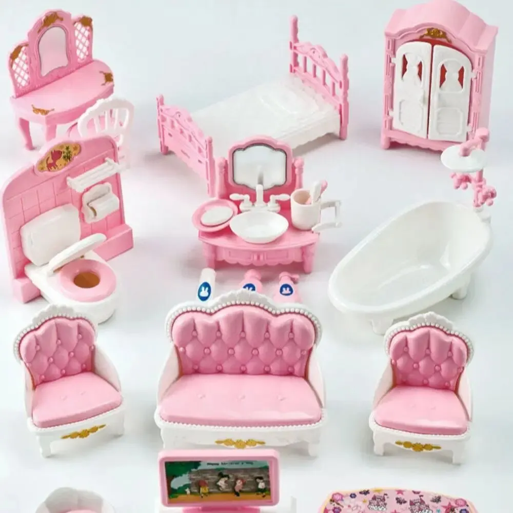 Hot Sale Cute Kawaii Pink 10 Items/Lot Miniature Dollhouse Furniture Accessory Kids Toys Kitchen Cooking Things For Girl Gifts Hot Sale Cute Kawaii Pink 10 Items/Lot Miniature Dollhouse Furniture Accessory Kids Toys Kitchen Cooking Things For Girl Gifts