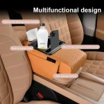 Newest Car Armrest Heightening Cushion With 2 Cup Holder Side Storage Pockets Center Console Armrest Cushion Car Armrest Cover 5