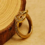Minimalist Stainless Steel Heart Love Hollow Ring for Women Inlaid Zircon Rings Gold Color Waterproof Romantic Fashion Jewelry 4