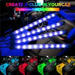 Neon 36 48 72 LED Car Interior Ambient Foot Light Wireless Remote Music APP Control Auto RGB Atmosphere Decorative Lamp 3
