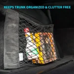 Car Back Rear Trunk Seat Elastic String Net Magic Sticker Storage Box Organizer In the Trunk Auto Accesorios Interior Car Gadget 4