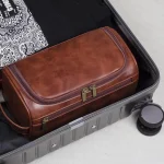 Leather Toiletry Bag for Men Women Dopp Kit Mens Hanging Toiletry Bag Travel Toiletry Bag for Traveling Large Cosmetic Bag for T 5