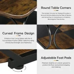 Tribesigns Square Coffee Table with 2 Tiers, 40 inches Low Farmhouse Coffee Table with Wood Storage Shelf Heavy Duty Metal Curve 5