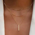 Vintage Bohemian Multilayer Minimalist Necklace for Women Stick Pendant Link Chain Necklace Collarbone Collares Fashion Jewelry