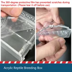 House-Shaped Acrylic Reptile Breeding Box | Transparent Pet Habitat for Spiders, Lizards & Insects | Magnetic Door & Breathable 6