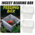 10x Feeding Box Reptile Cage Hatching Container Rearing Tank Clear Reptile Vivarium Terrarium Insect Rearing Box Food Feeding