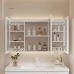 Bathroom Wall Mounted Mirror Cabinet Modern Smart Bathroom Cabinets with Mirror Creative Bathroom Storage Cabinet Home Furniture 5