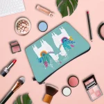 Heat Transfer Makeup Bag Lovely Alpaca Print Cosmetic Bag Small Toiletry Bag for Ladies and Girls Gifts High Quality Pencil Case 4