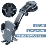 Multi-Scene Car Phone Holder - One-Click Lock, Retractable Arm, Strong Suction, 360° Rotation, Ideal for Navigation & Office Use 4