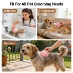 Pet Massage Brush Shampoo Dispenser Soft Silicone Brush Rubber Bristle for Dogs and Cats Shower Grooming Tool 2