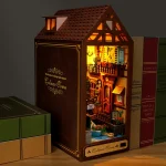 DIY Book Nook Kit Miniature Doll House With LED Light 3D Puzzle Model Building Wooden Bookshelf Bookend Toy Adults Birthday Gift 6