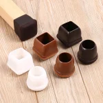16PCS Transparent Table Chair Leg Protectors Caps Round Square for Furniture Foot Legs Cover Floor Protector with Felt Bottom 2