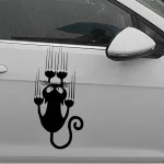 Car Stickers Cute Naughty Cat Wrap PVC Cars Window Body Decoration To Cover Scratches  Decal Waterproof Sun Protection. 4