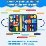 Montessori Toys Busy Board Sensory Activity Developing Board for Motor Skills Learning Board for Toddlers 4