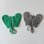 Winter Baby Wool Gloves Halter Knitted Kids Mittens for Girls Boys Accessories Candy Color Children Gloves Baby Gift 1-4Y 5