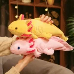 45cm Kawaii Colorful Newt Plush Toy Stuffed Cute Axolotl Salamander Fuzzy Plush Fish Appeasing Long Pillow Cushion Kids Gift 2