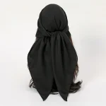 90*90cm Thin Soft Square Scarves for Women Simplicity Solid Color Cotton Linen Headscarf Muslim Female's Hijabs Bag Accessories 3