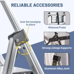 4-Step Folding Ladder with Retractable Handgrip, Anti-Slip Wide Pedals, Aluminum Safety Stool for Household Use, 330lbs Capacity 5