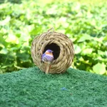 Birds Nest Bird Cage Grass Egg Cage Bird House Outdoor Decorative Weaved Hanging Parrot Nest Houses Pet Bedroom 5