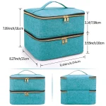 Nail Polish Organizer Handheld Double Layer CosmeticOrganizer Tote Bag For Girls And Women Nail Art, EssentialOil, Cosmetic Set 2