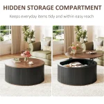 Round Coffee Table with Storage, 31.5" Lift Top Coffee Table, Mid Century Modern Coffee Tables for Living Room,, Customized 4