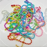 10/100pcs DIY Ball Bead Chains Sliver Colorful Key Chain Dolls Label Hand Tag Connector for Jewelry Making Pendant Accessorise 2