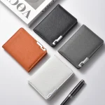 Black Faux Leather Slim Business-Style Wallet with Multiple Card Slots Credit Card & Driver's License Holder Geometric Design 6