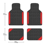 4pcs Luxury Carpet Floor Mat Set For Left-Hand Drive Universal Car Mat Protection Pad Pu Leather For Wear-Resistant Non Slip 6