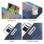 Extra-Large Multifunctional Folding Table, Portable Multi-Color Wooden Laptop Desk with Cup Holder, Ideal for Work and Reading 6