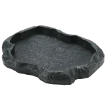 Reptile Feeder ABS Resin Imitation Rock Design Food and Water Dish Feeder Bowl for Tortoise Lizard 5