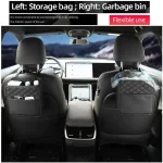 Multifunctional Car Seat Storage Bag Leather Auto Organizer Garbage Bag Universal Fit For Most Car Models 6