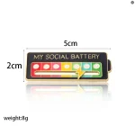 Mood Expression Pins for Women Men My Social Battery Brooches on Clothes Funny Alloy Badge Gifts 2